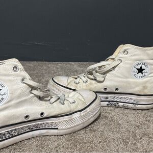 Converse High Top Sneakers - Off-White with Black Trim